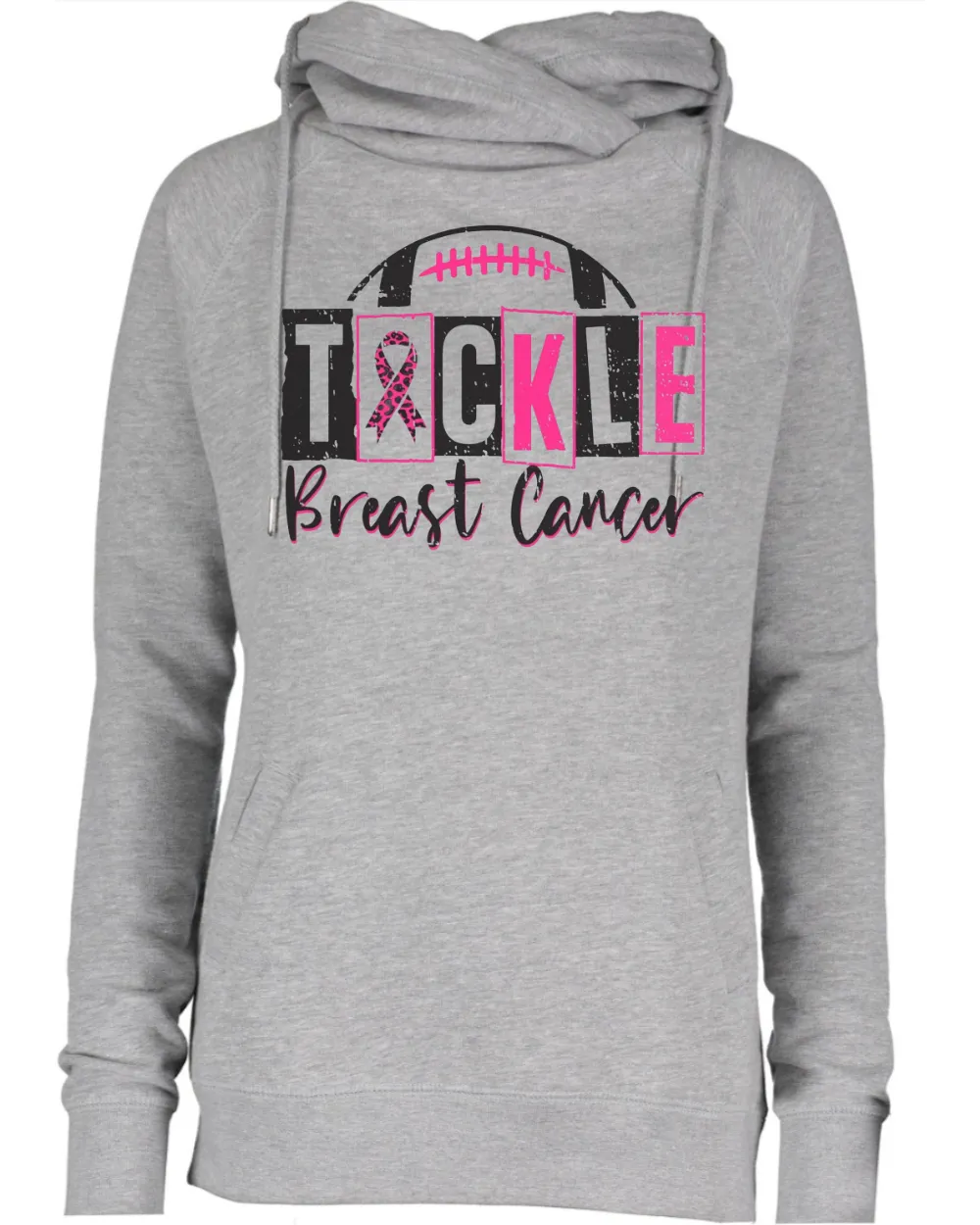 Tackle Cancer Block Football Cowl Double Hood Top