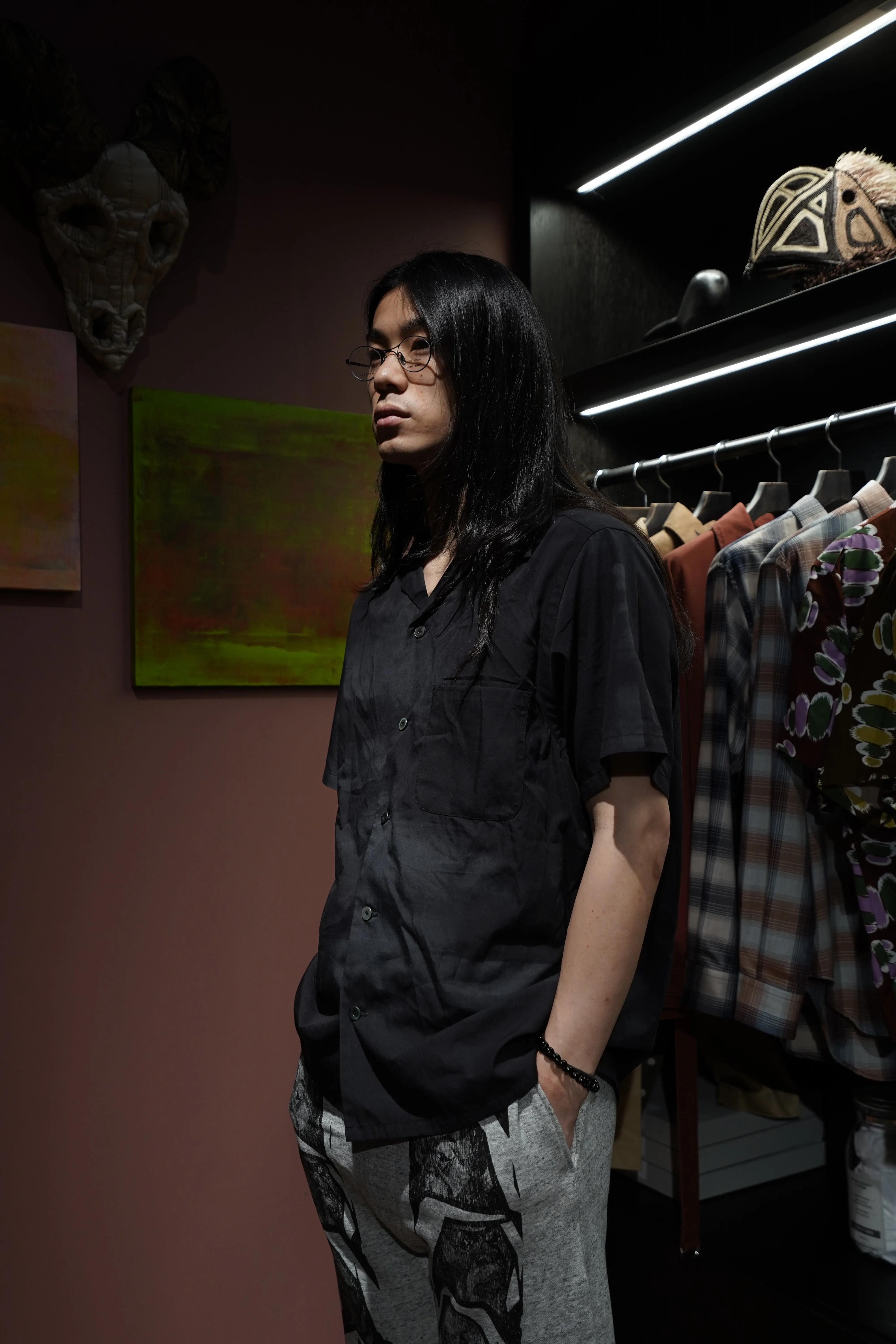 Taiga Takahashi OPEN COLLAR SHIRT (KAMISOE PRINT)