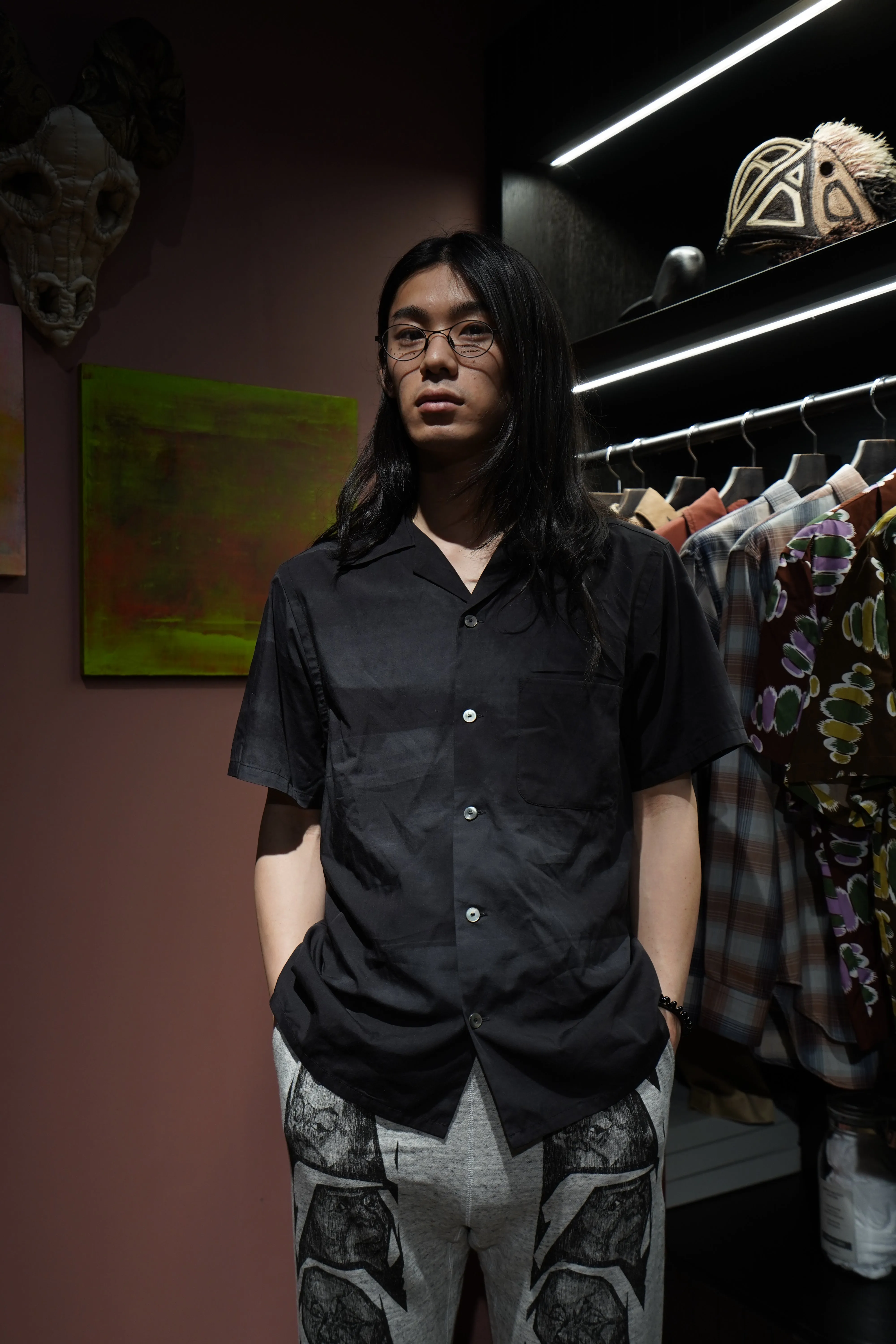 Taiga Takahashi OPEN COLLAR SHIRT (KAMISOE PRINT)