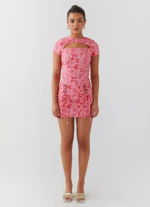Take A Sip Tie Mini Skirt - Cherry Blossom Take A Sip Tie Mini Skirt - Cherry Blossom