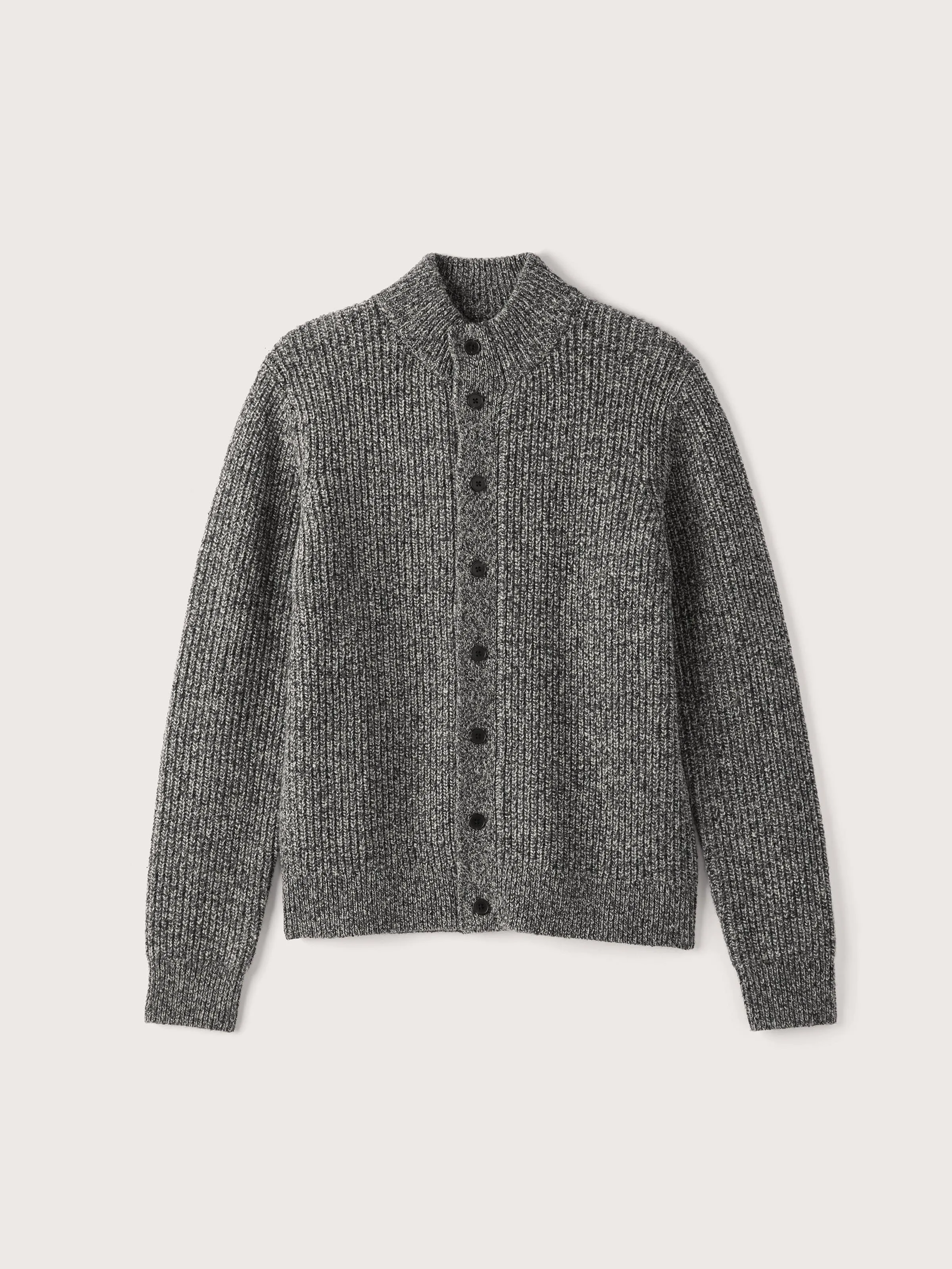 The Donegal Button-Up Sweater in Grey Black