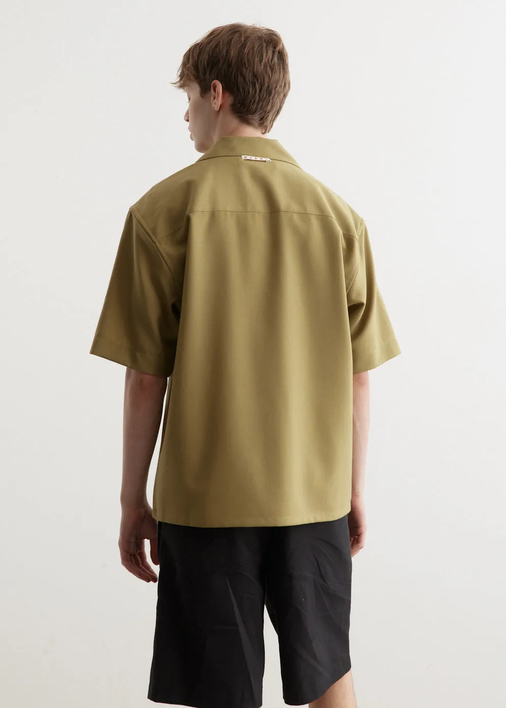 Tropical Wool Short-Sleeved Shirt