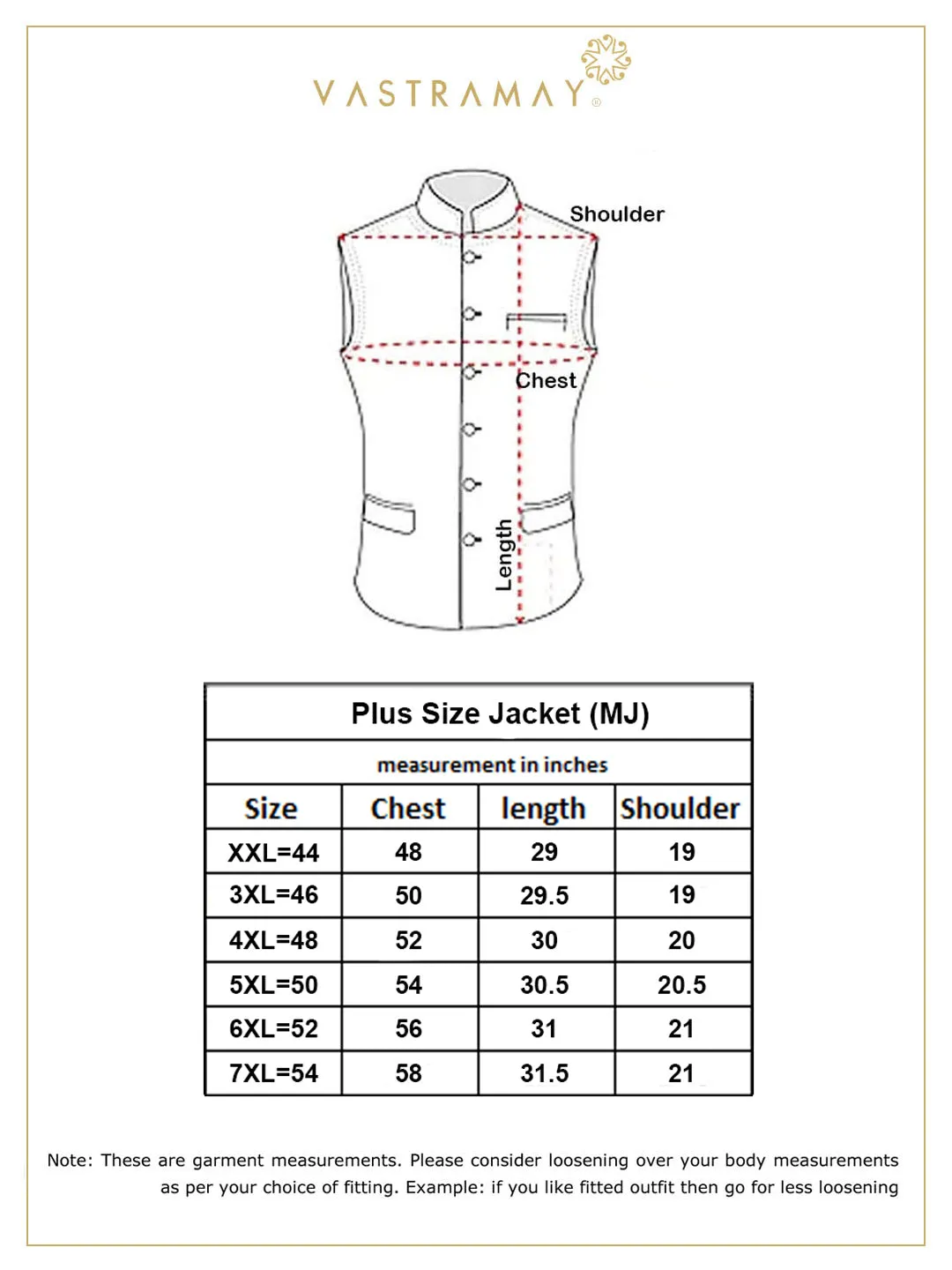 VASTRAMAY Maroon Zari Weaved Nehru Jacket