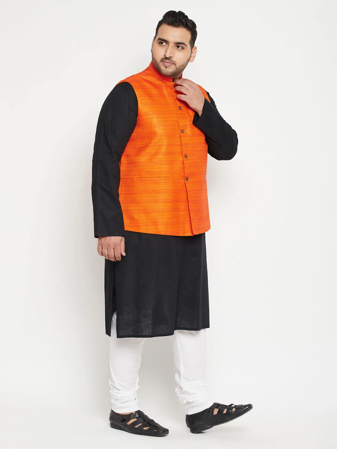 VASTRAMAY Men's Black And White Pyjama Set