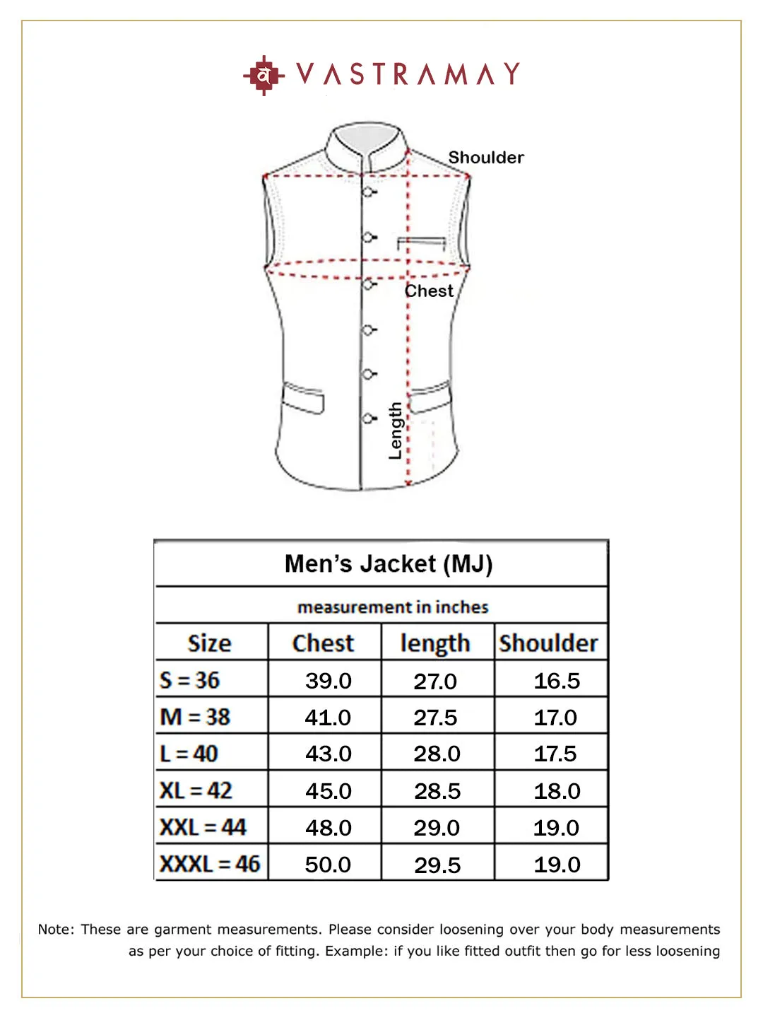 VASTRAMAY Men's Ikkat Design Nehru Jacket