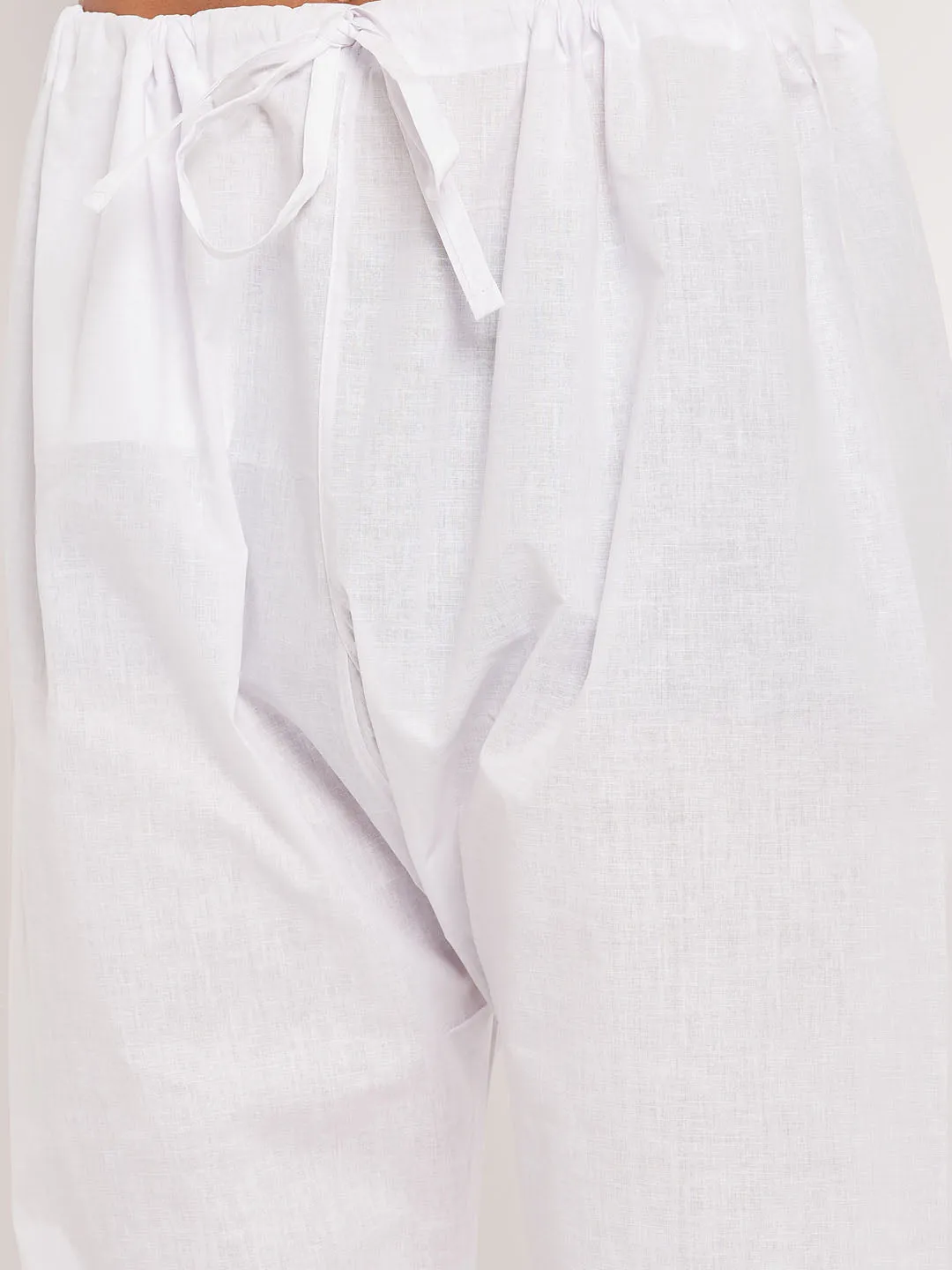 VASTRAMAY Mustard Kurta with White Pyjama