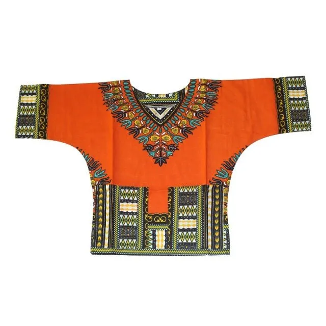 Vibrant Traditional African Print Dashiki T-shirts: Stylish Fashion Designs for Kids