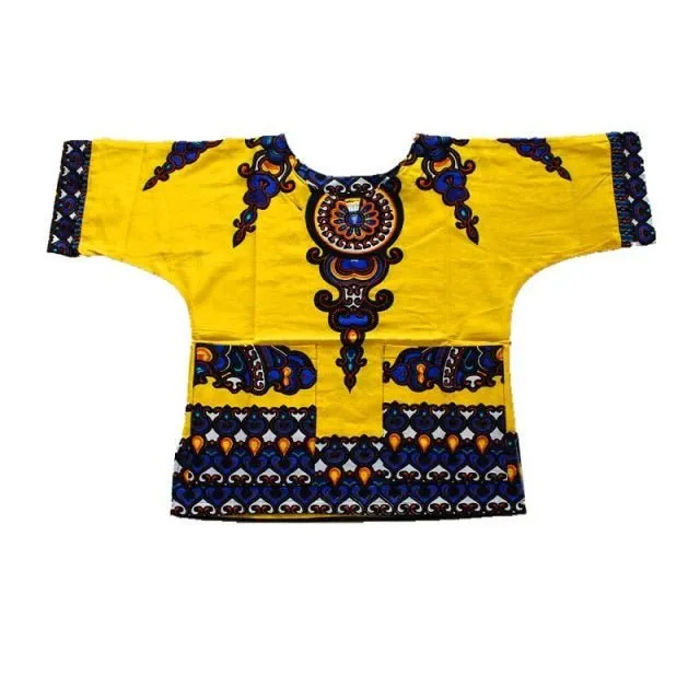 Vibrant Traditional African Print Dashiki T-shirts: Stylish Fashion Designs for Kids
