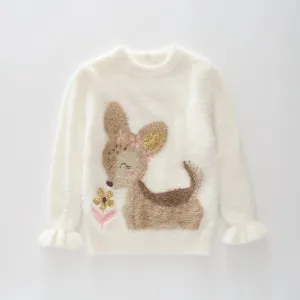 White Fluffy Knit Jumper