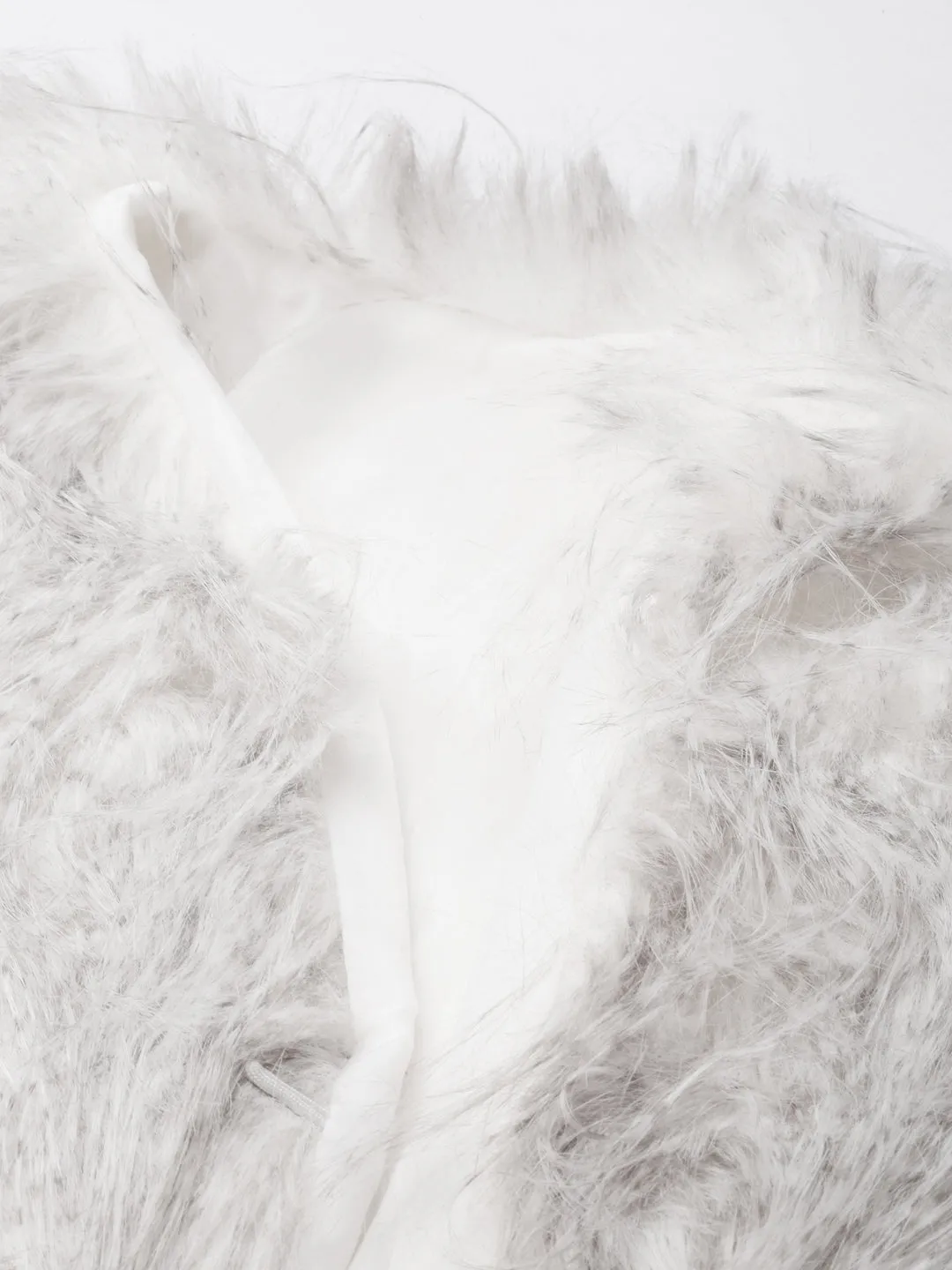 Women Grey Acrylic Longline Shrug