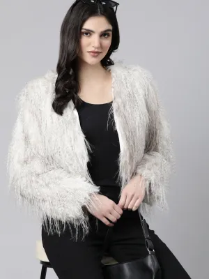 Women Grey Acrylic Longline Shrug Women Grey Acrylic Longline Shrug
