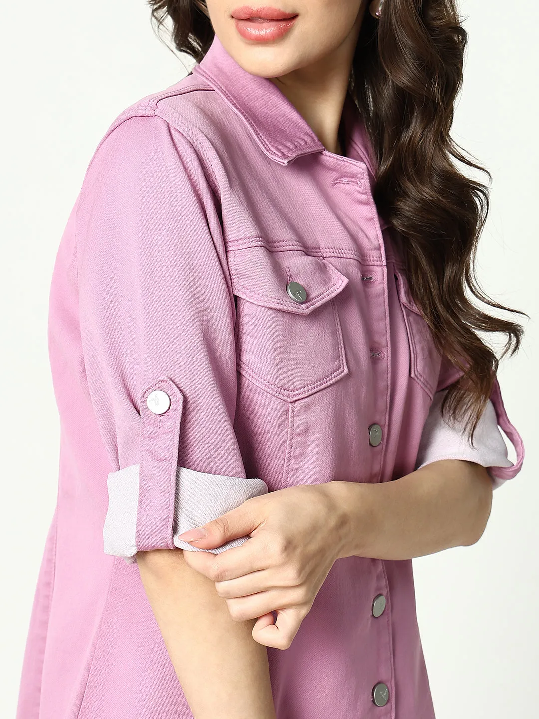 Women Purple Longline Dress