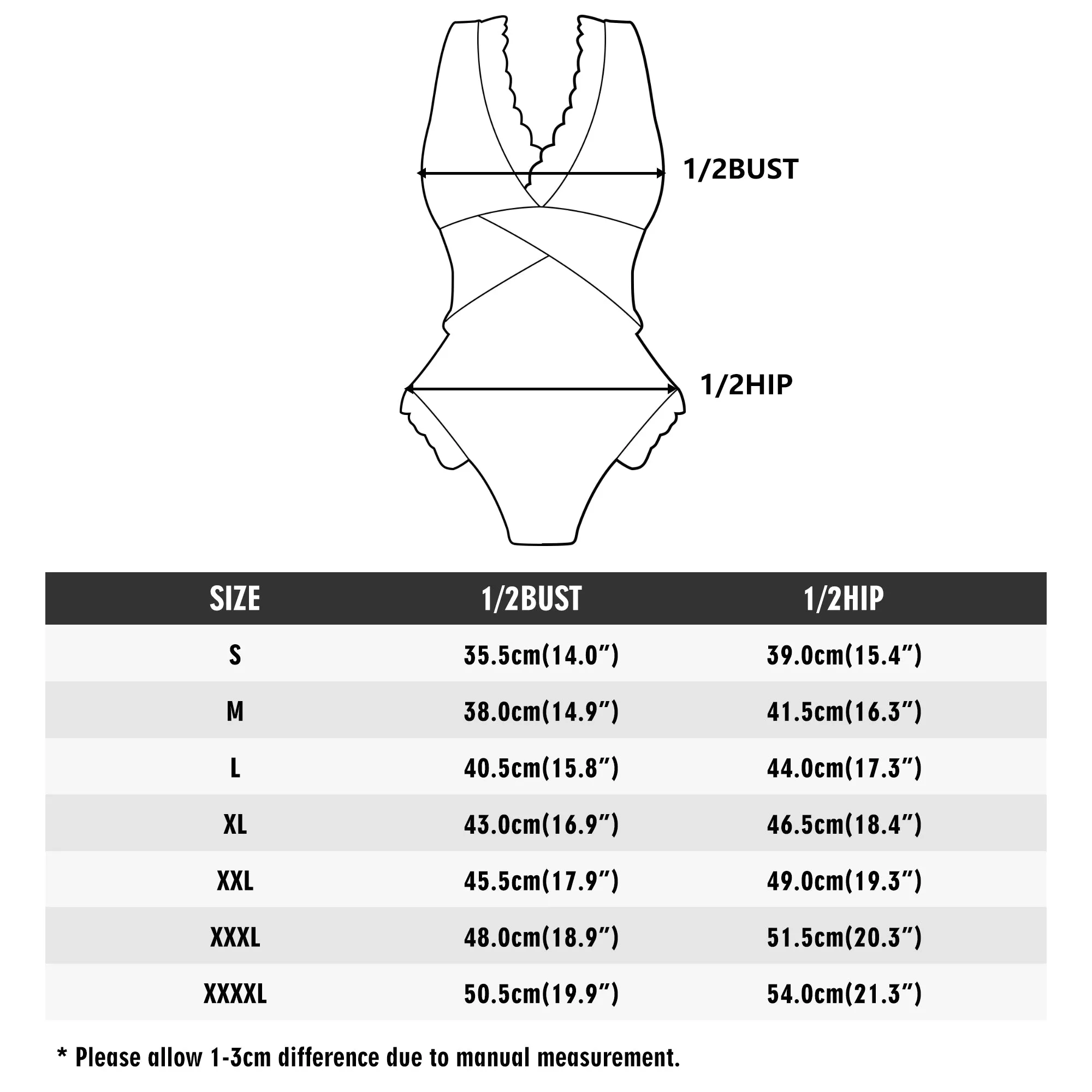 Womens Big Shells and Stars Ruffle Edge Cross-Front One Piece Swimsuit Bathing Suit
