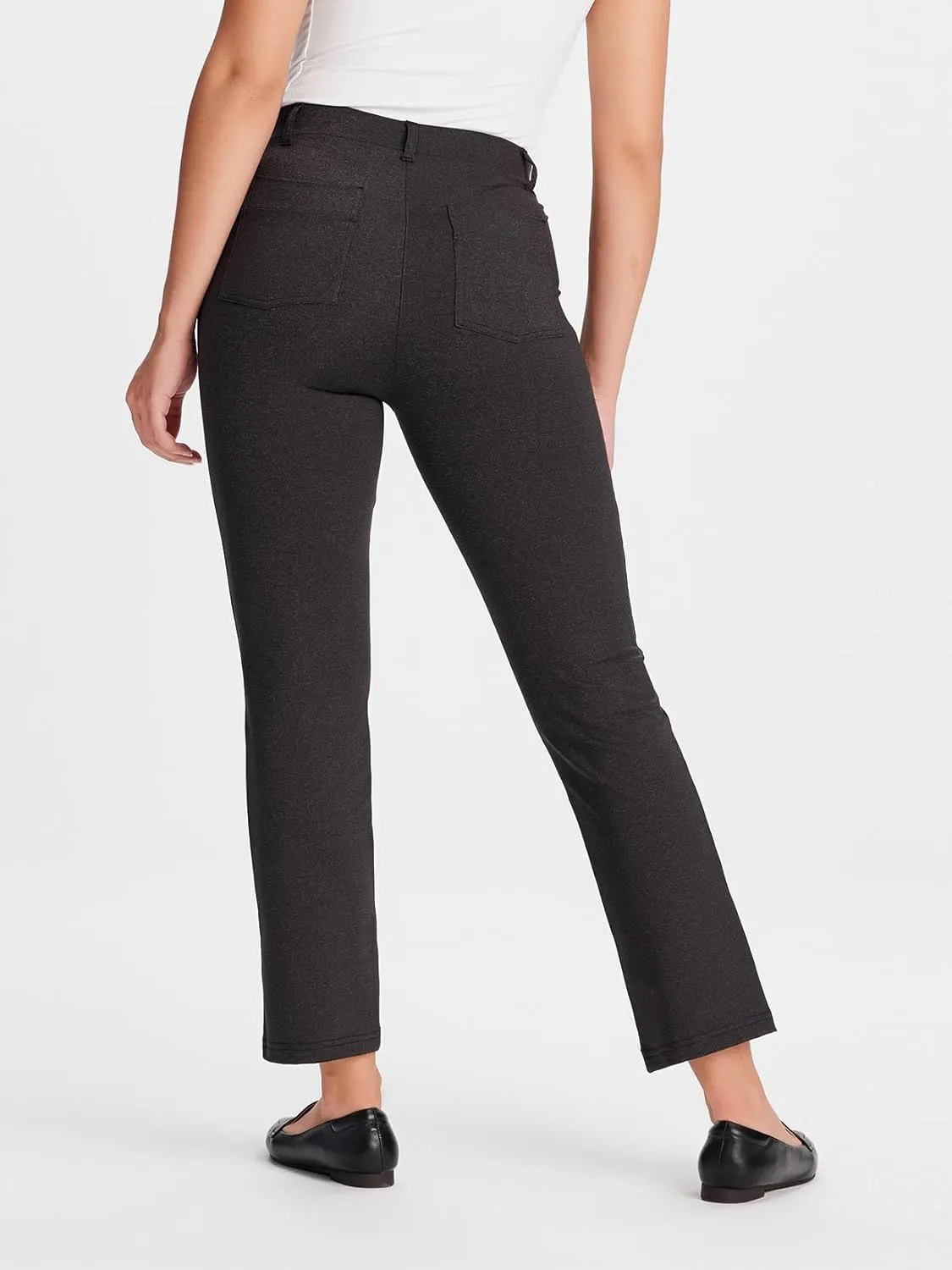 Yogipace,Belt Loops,Women's Petite/Regular/Tall Flare Cropped Yoga Dress Pants Capris Stretchy Work Ankle Pant